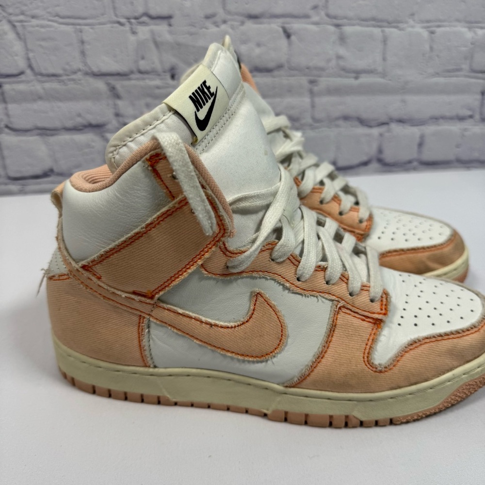 Nike High-Top Sneakers in White and Orange - Picture 2 of 7